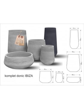 Komplet donic betonowych Ibiza
